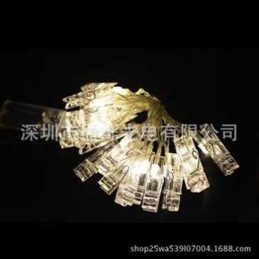 LED夹子灯串5米20灯 相片装饰灯 室内外墙面装饰灯串厂家