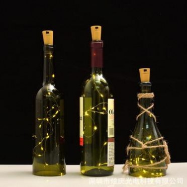 led铜线星星灯家居装饰纽扣电池瓶塞灯串灯户外防水节日圣诞彩灯