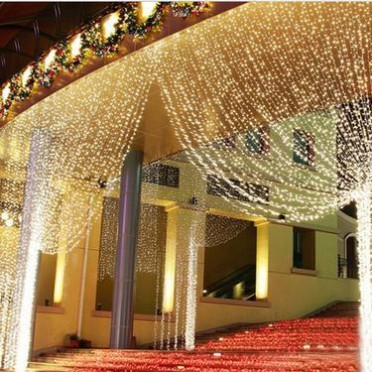 led冰条灯 窗帘灯 彩灯3*1米160灯公母接 节日装饰亮化工程圣诞灯