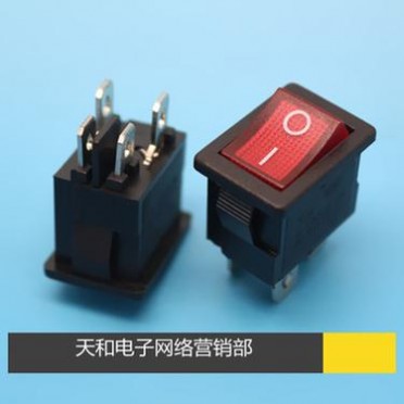 KCD1 4脚2档 带灯 XW-601BA1 翘板 器具 电源 船型开关 15*21