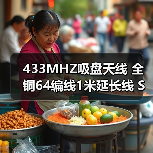 433MHZ吸盘天线 全铜64编线1米延长线 SMA接口 铜头信号连接收发（图2）