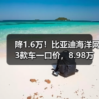 降1.6万！比亚迪海洋网3款车一口价，8.98万起售（图1）