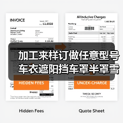 加工来样订做任意型号车衣遮阳挡车罩半罩雪挡遮阳挡防晒防霜防尘（图4）