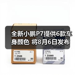全新小鹏P7提供6款车身颜色 将8月6日发布（图1）