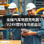 金蝉汽车电瓶充电器12V24V摩托车电瓶自动智能修复蓄电池充电机（图3）