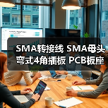 SMA转接线 SMA母头弯式4角插板 PCB板座子 摄像机板端SMA座子接头（图2）