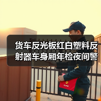 货车反光板红白塑料反射器车身厢年检夜间警示反光贴标识板（图2）