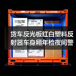 货车反光板红白塑料反射器车身厢年检夜间警示反光贴标识板（图3）
