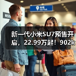 新一代小米SU7预售开启,22.99万起!902km续航值不值得买?(图1) 新一代小米SU7预售开启,22.99万起!902km续航值不值得买?(图1)
