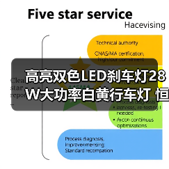 高亮双色LED刹车灯28W大功率白黄行车灯 恒流节能即插即用（图2）