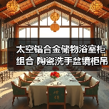 太空铝合金储物浴室柜组合 陶瓷洗手盆镜柜吊柜 实用收纳解决方案(图2) 太空铝合金储物浴室柜组合 陶瓷洗手盆镜柜吊柜 实用收纳解决方案(图2)