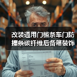 改装通用门槛条车门防撞条碳纤维后备箱装饰贴条（图2）