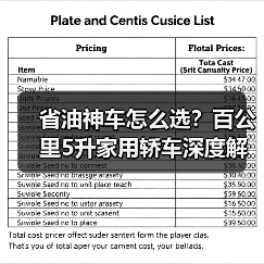 省油神车怎么选?百公里5升家用轿车深度解析(图4) 省油神车怎么选?百公里5升家用轿车深度解析(图4)