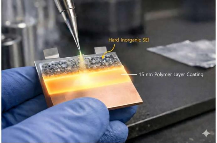 韩国科学技术院研发超薄聚合物层 延长无阳极锂金属电池的寿命