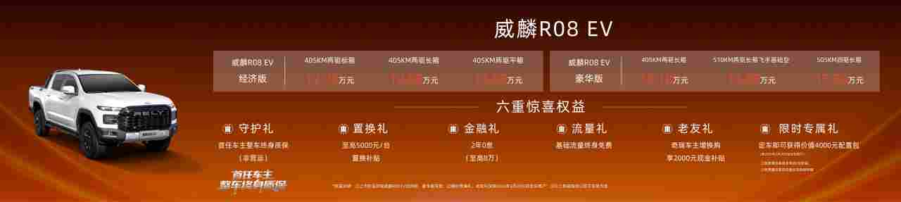 开启电动皮卡元年 奇瑞威麟R08 EV正式上市